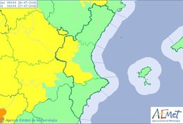 Mapa de alerta por altas temperaturas