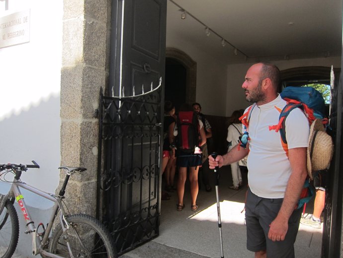 Peregrino en Santiago de Compostela