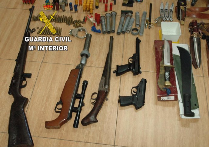 Armas intervenidas al atrincherado de Begíjar
