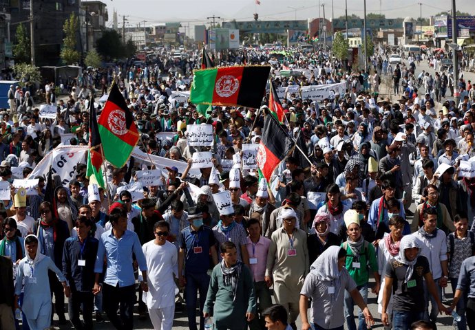 Manifestación de hazaras en Kabul