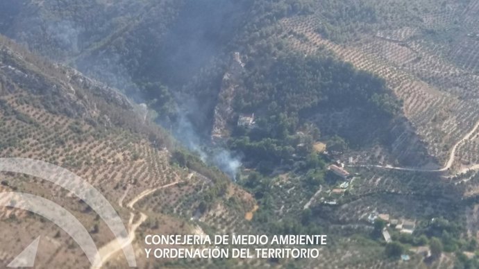 Foto del incendio en el paraje de Cuadros