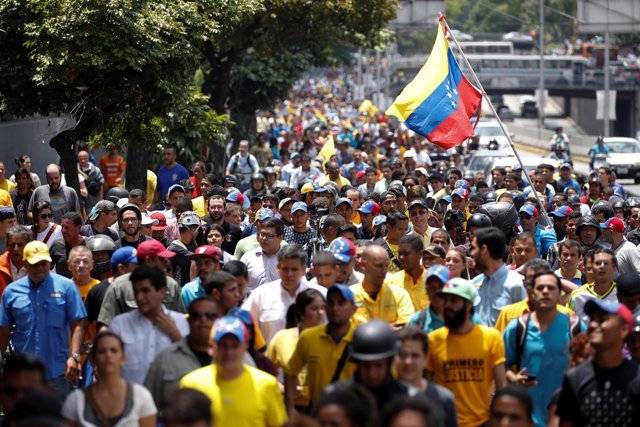 Manifestación opositora en Caracas