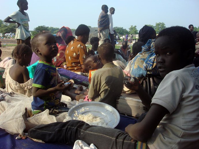 Desplazados por la escalada de violencia en la capital de Sudán del Sur, Yuba