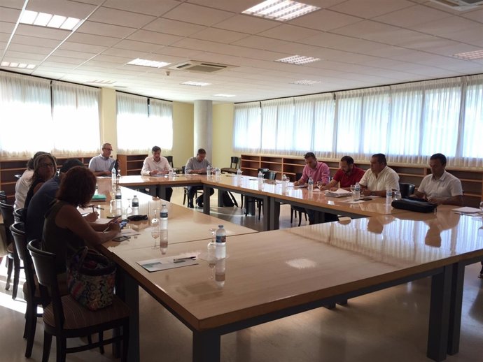 Imagen de la reunión sobre la Red Sur de Titsa