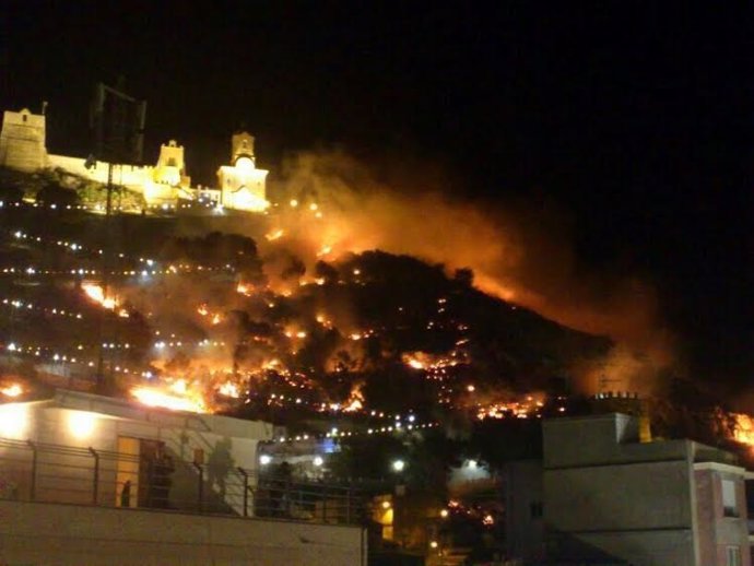 Imagen del incendio en Cullera