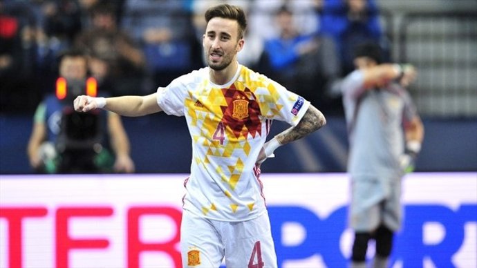 Mario Rivillos con la selección española de fútbol sala