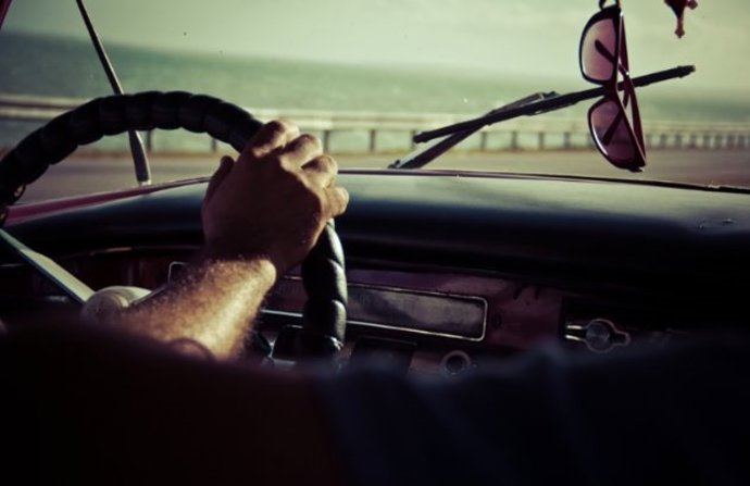 Coche, conductor, viaje, trayecto, carretera