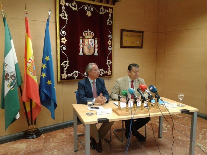 Antonio Sanz, delegado del Gobierno en Andalucía, en rueda de prensa
