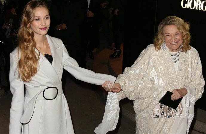 Beatrice Borromeo and Marta Marzotto attend the Giorgio Armani Prive show as par