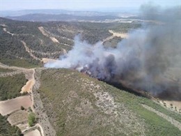 El incendio ha calicinado diez hectáreas de la Sierra de Mariola
