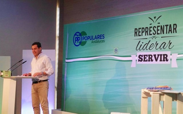 El presidente del PP-A, Juanma Moreno, en Torremolinos (Málaga)
