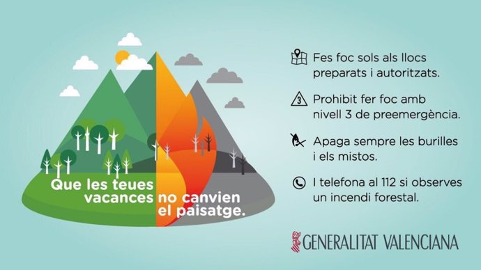Consejos de la Generalitat para prevenir incendios