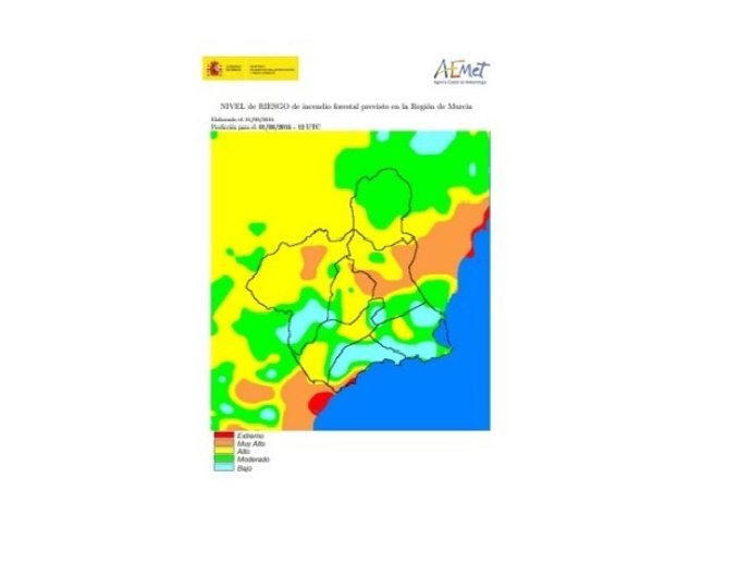 Mapa de riesgos de incendios forestales