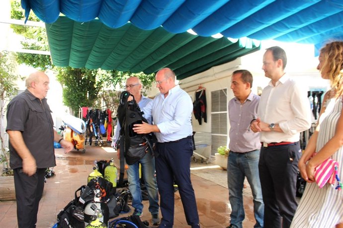 Sánc hez, durante la visita realizada esta mañana al Centro de Interpretación