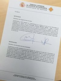 El presidente y los consellers reciben la notificación del TC sobre el proceso constituyente