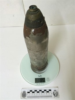 Proyectil hallado en una vivienda en Monforte de Lemos.