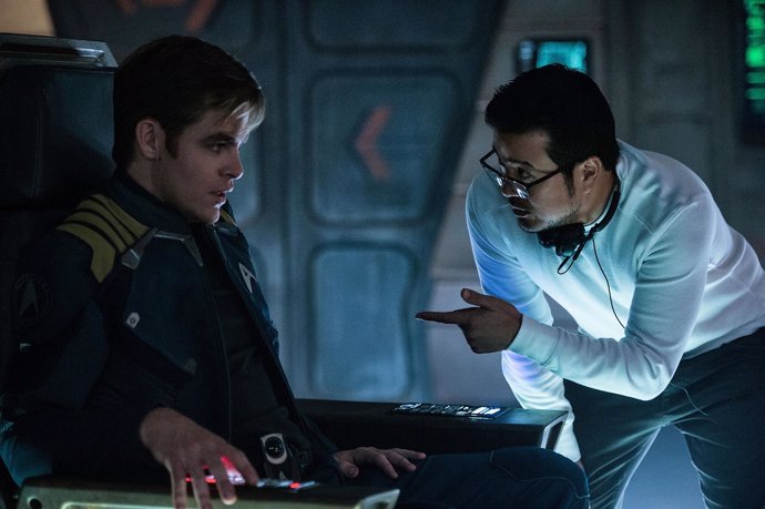 Chris Pine y el director Justin Lin Star Trek Más Allá