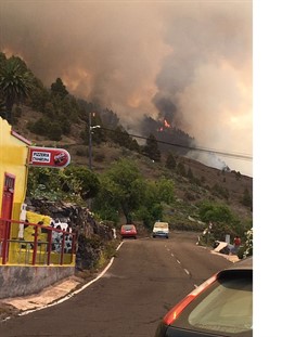 Incendio en la montaña de Jedey