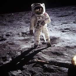 Buzz Aldrin, en la Luna