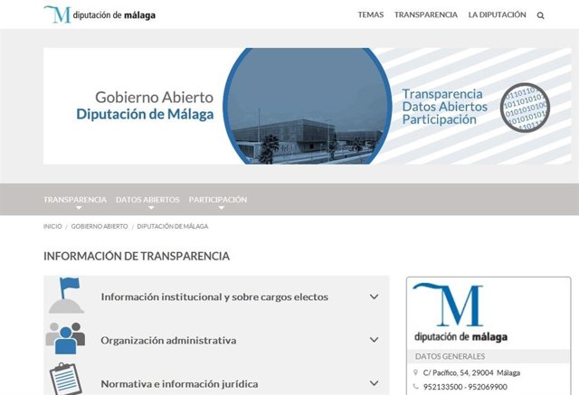 Gobierno abierto transparencia portal Diputación Málaga