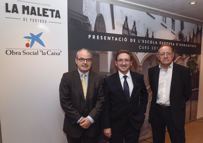 J.Ollé (Palau Macaya), J.Giró (Fund.Bancaria La Caixa) y J.Ramoneda