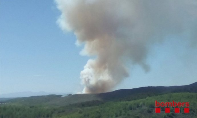 Incendio declarado en La Pobla de Montornés (Tarragona)