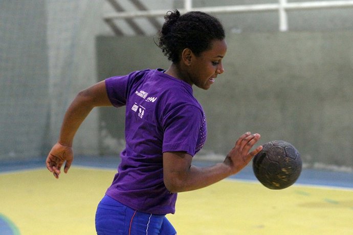 Thaiza Vitória, miembrode un programa de ONU Mujeres