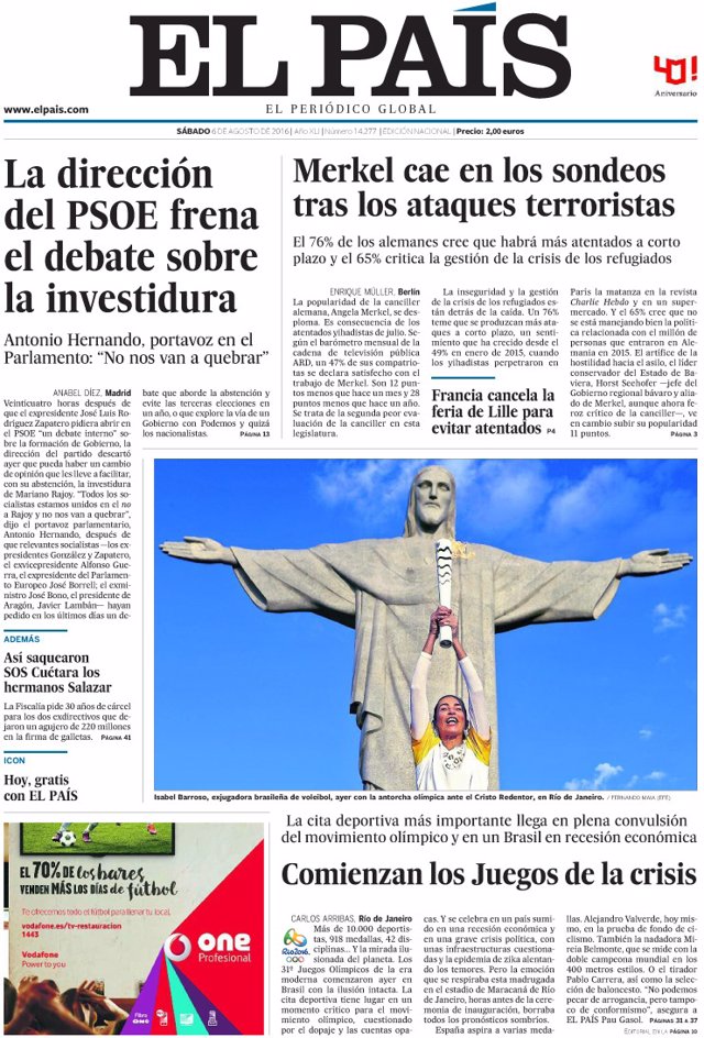 Portada de El País