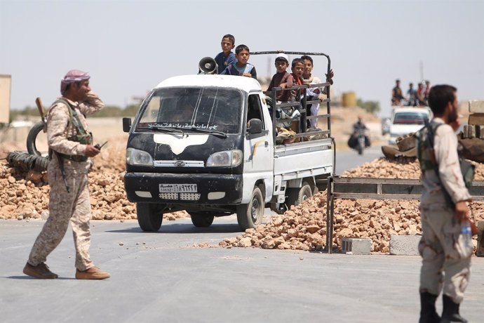 Rebeldes sirios en Manbij
