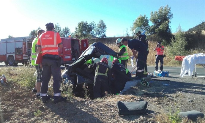 Herida de gravedad en un accidente en Egües.