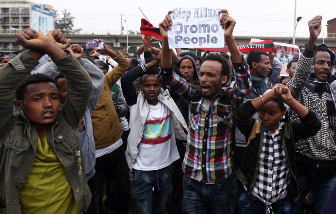 Manifestación contra el Gobierno en Adis Abeba