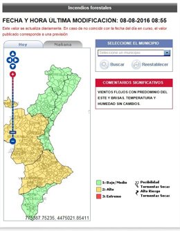 Alerta de incendios de este lunes 