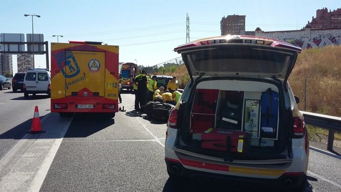 Accidente del motorista fallecido en la M-30.
