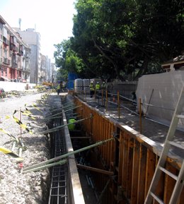 Obras del metro en la Alameda Principal 