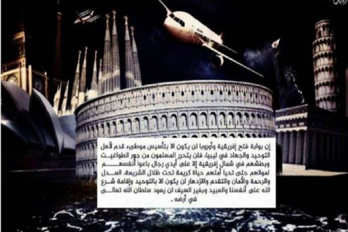 Imagen atribuida al EI que incluye la Sagrada Familia