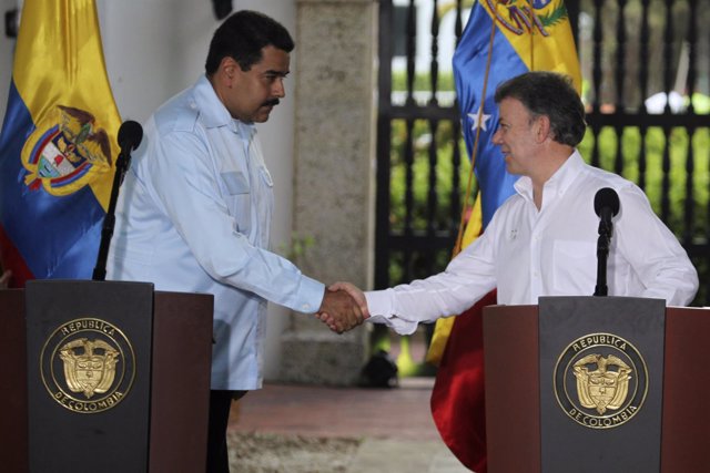 Juan Manuel Santos y Nicolás Maduro