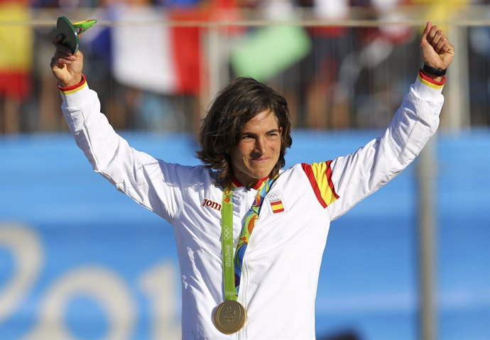 Maialen Chourraut celebra su oro olímpico en K-1 en Río