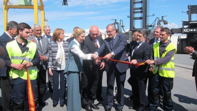 Inauguración de la nueva terminal de contenedores del puerto onubense.