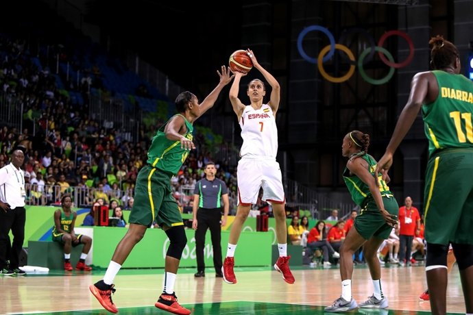 Alba Torrens en el España - Senegal de los Juegos Olímpicos