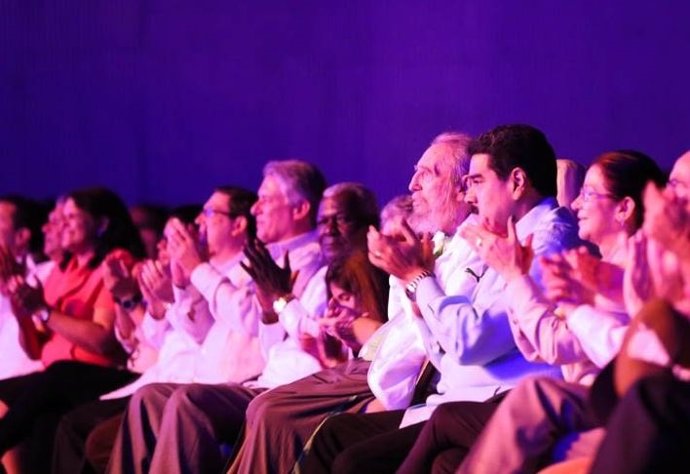 Fidel Castro durante el homenaje por su 90 cumpleaños 