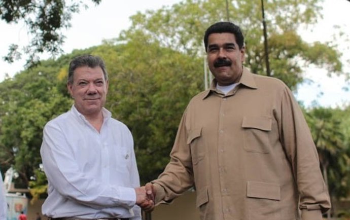 Juan Manuel Santos y Nicolás Maduro