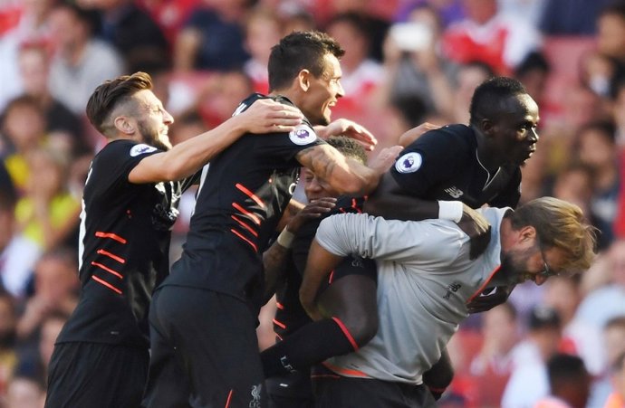 El Liverpool celebra la victoria ante el Arsenal en la Premier