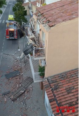 Derrumbe de un saliente en una casa de Les Franqueses del Vallès