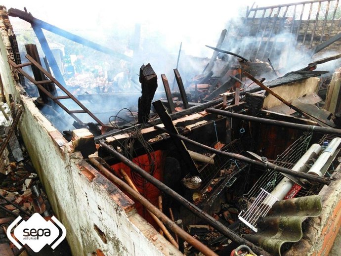 Incendio en Villaverde, Villaviciosa.