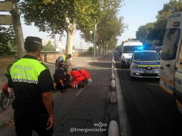 Accidente en el carril bici.