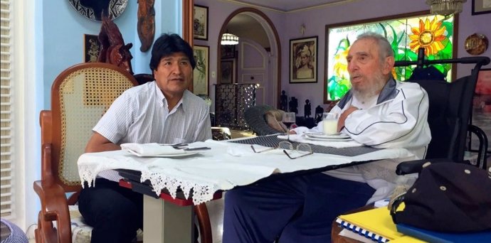 Evo Morales y Fidel Castro