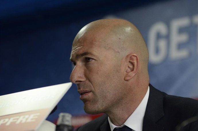 Zinedine Zidane en el rueda de prensa postpartico del Getafe C.F. S.A.D.