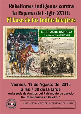 Cartel de la conferencia de Eduardo Barrera en Laredo