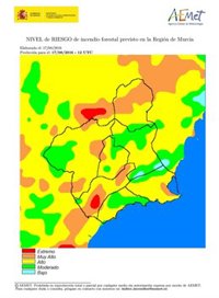 El riesgo de incendios forestales es alto en la Región este miércoles