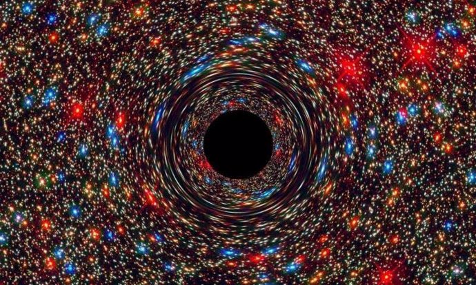 Agujero negro supermasibo en el centro de una galaxia